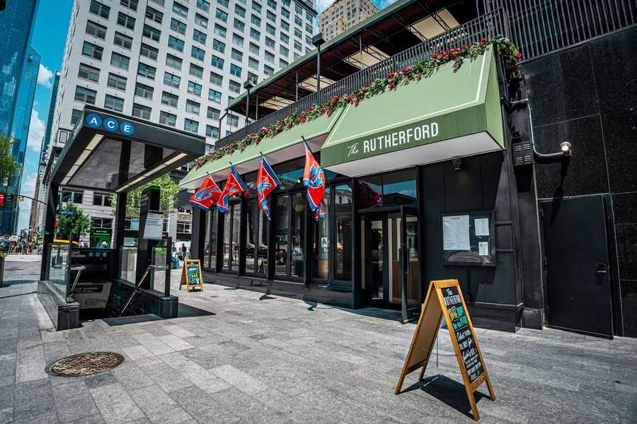 The Rutherford's storefront on 8th Avenue, steps from the ACE at Penn Station